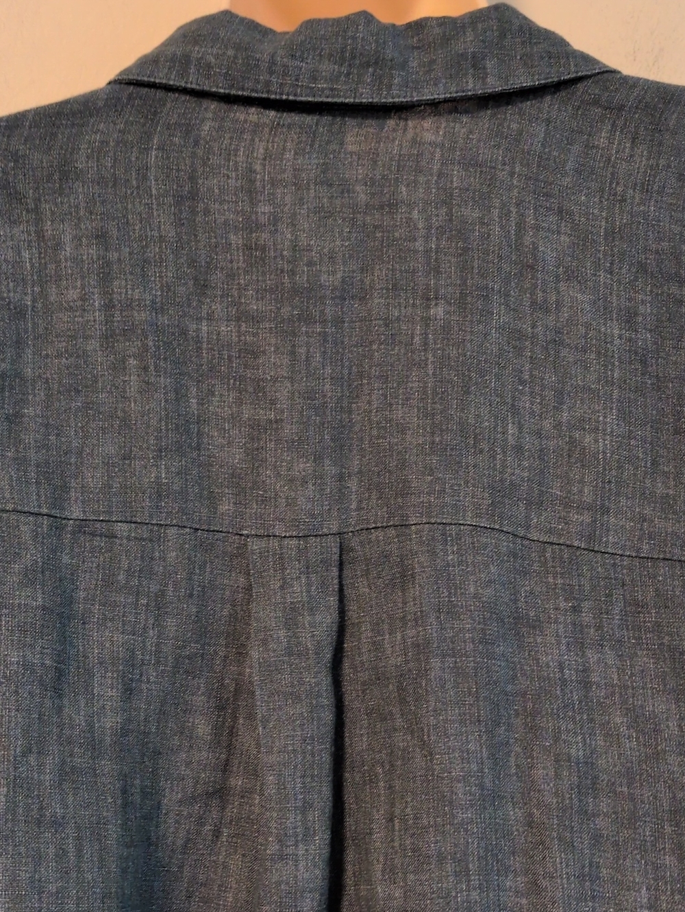 Eileen Fisher Washed Organic Linen Delave Classic Collar Shirt L - Picture 13 of 16